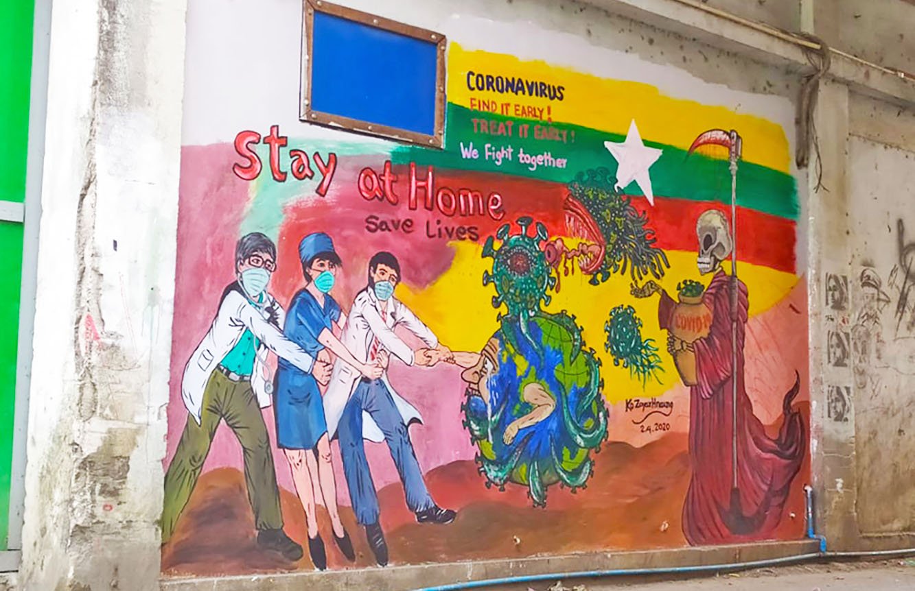 Myitkyina Painters Promoting COVID-19 Awareness Charged With Insulting Buddhism